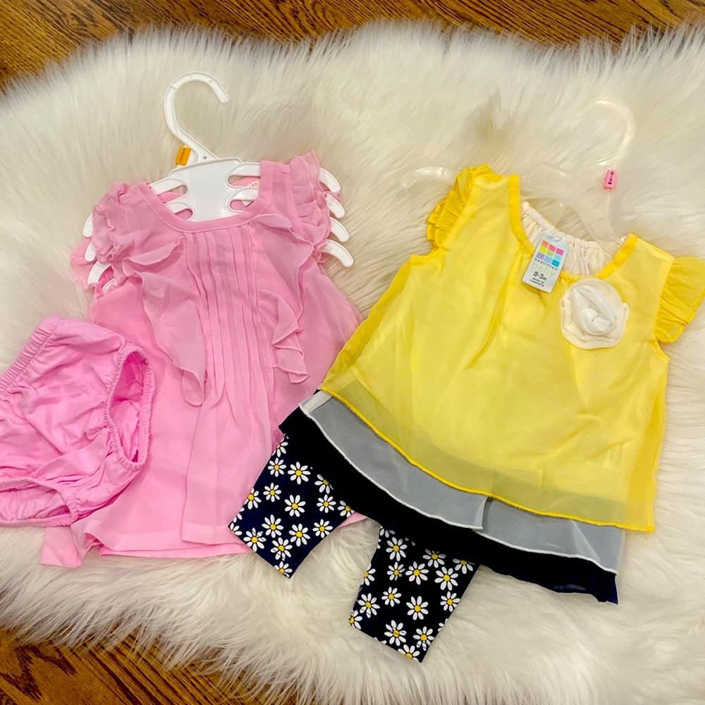 Two 0-3 month Baby Girl outfits NWOT!